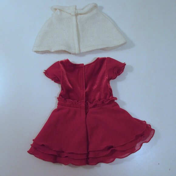 American Girl red Merry and Bright snowflake dress and white snowflake capelet - Picture 3 of 7